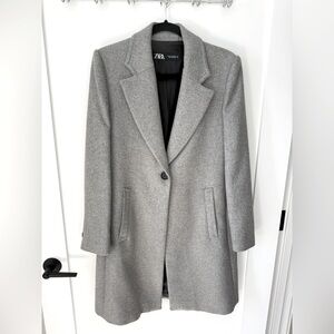 Zara Gray Wool Coat - M, Women